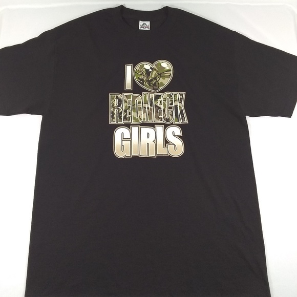 MENS LARGE GRAPHIC T-SHIRT I LOVE REDNECK GIRLS - Picture 1 of 3